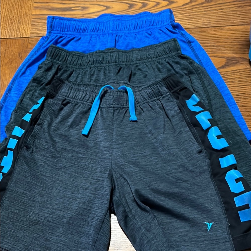 Old Navy Gray and Blue Athletic Shorts with Modern Design